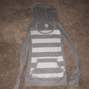 Gray long sleeve with hoodie